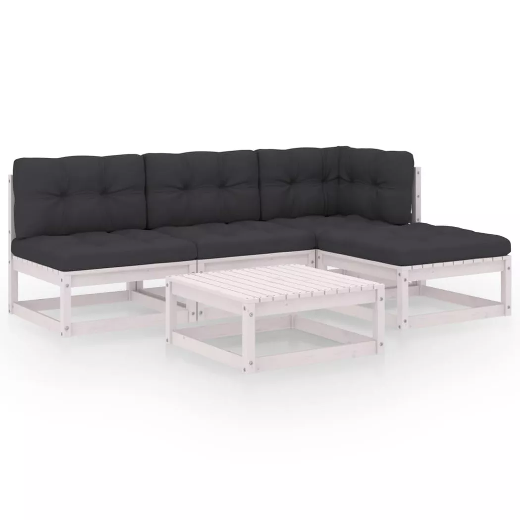 VidaXL - Gartenmöbel-set kiefernholz, One Size, Weiss
