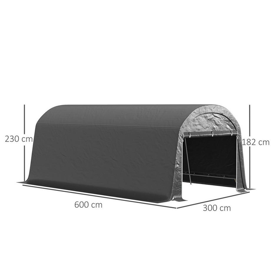 Northio  Tenda per Deposito Bici, Capanno per Bici Impermeabile con Porta, Copertura per Bici Antipolvere Capannone per Casa Giardino Esterno Cortile 300x600x230 cm Grigio Scuro 