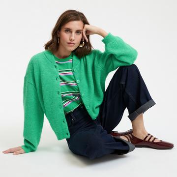 Strickjacke mit Stehkragen