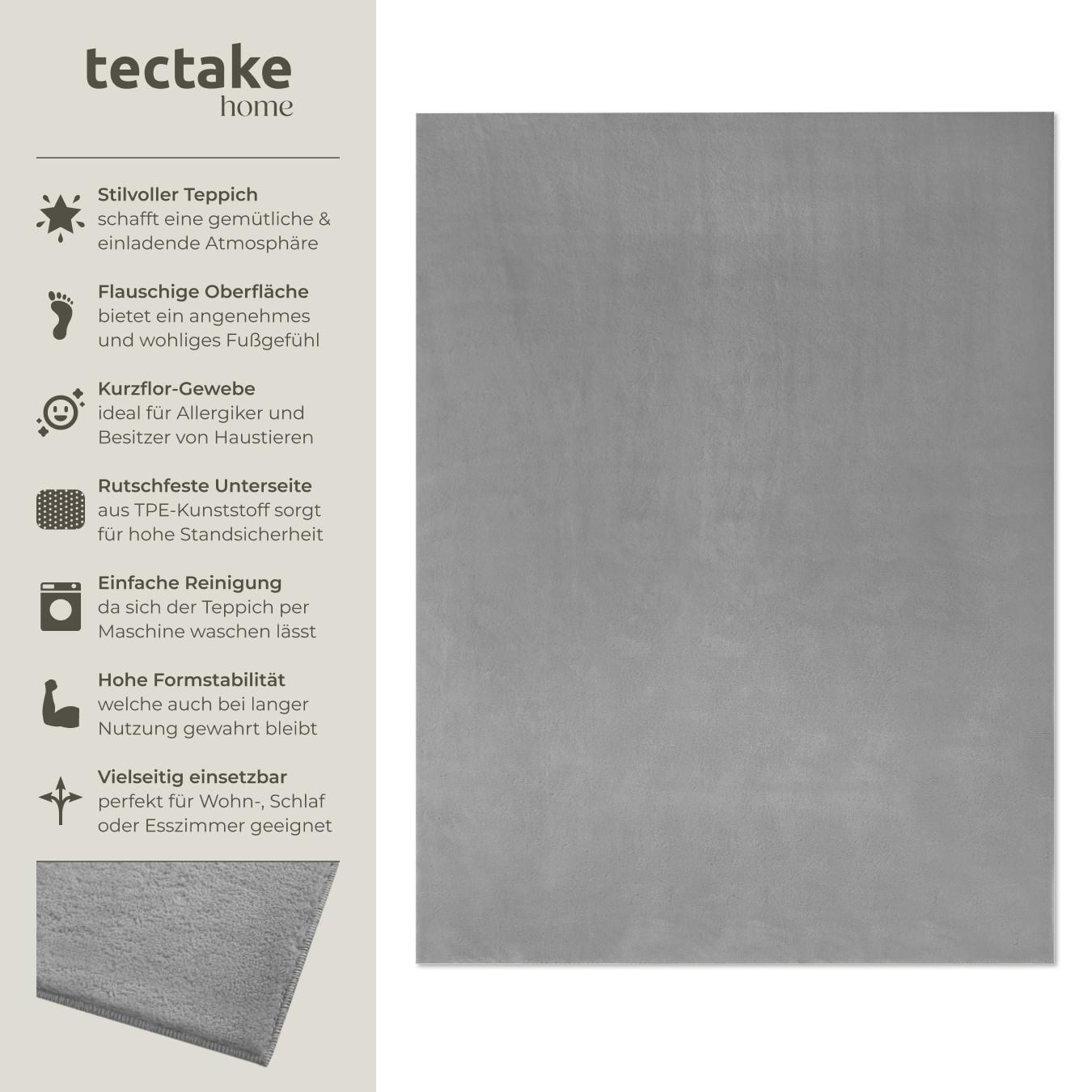 Tectake Tappeto a pelo corto Soft Zone  Diverse misure e colori  