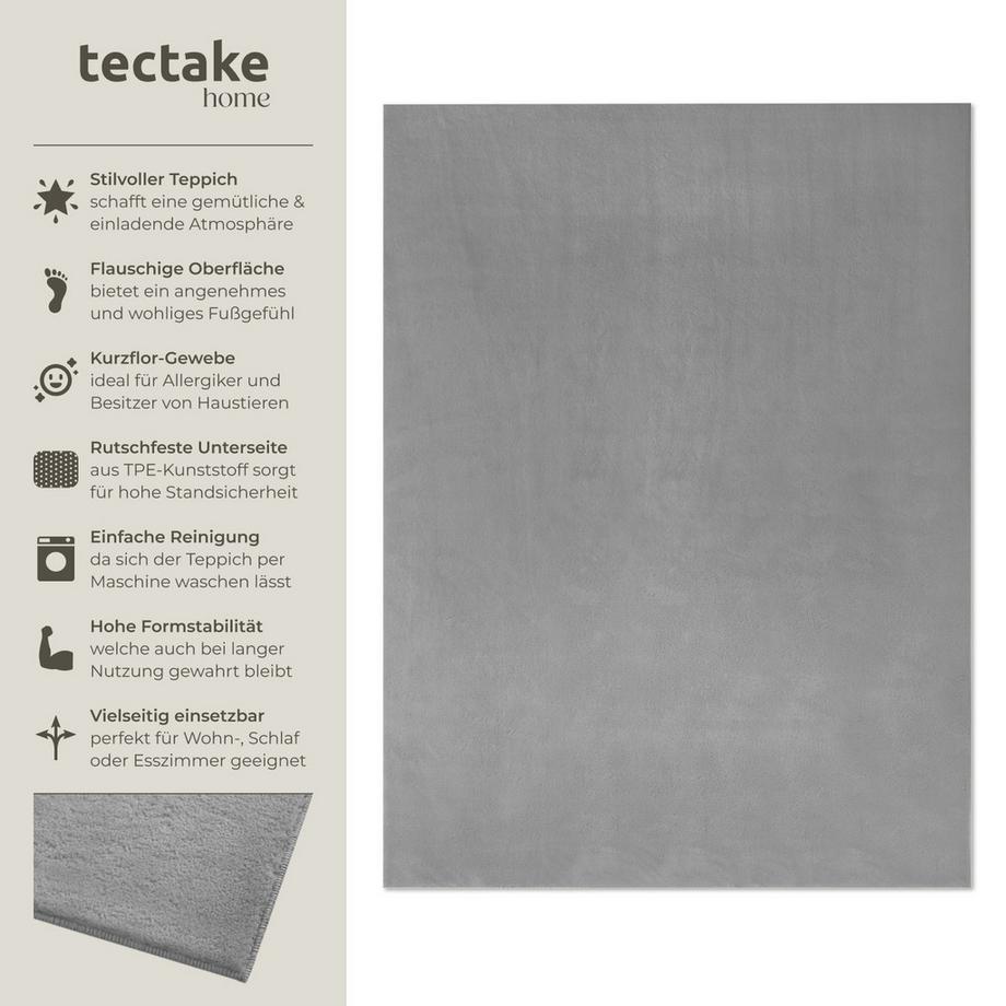 Tectake Tappeto a pelo corto Soft Zone  Diverse misure e colori  