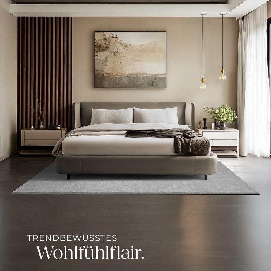 Tectake Kurzflorteppich Soft Zone verschiedene Größen und Farben flauschige Oberfläche, 1630 g/m² Florgewicht  