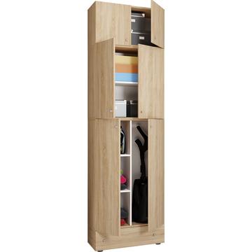 Armoire à balais en bois Aspirateur Armoire de nettoyage Armoire de ménage Tiroir Lona SA