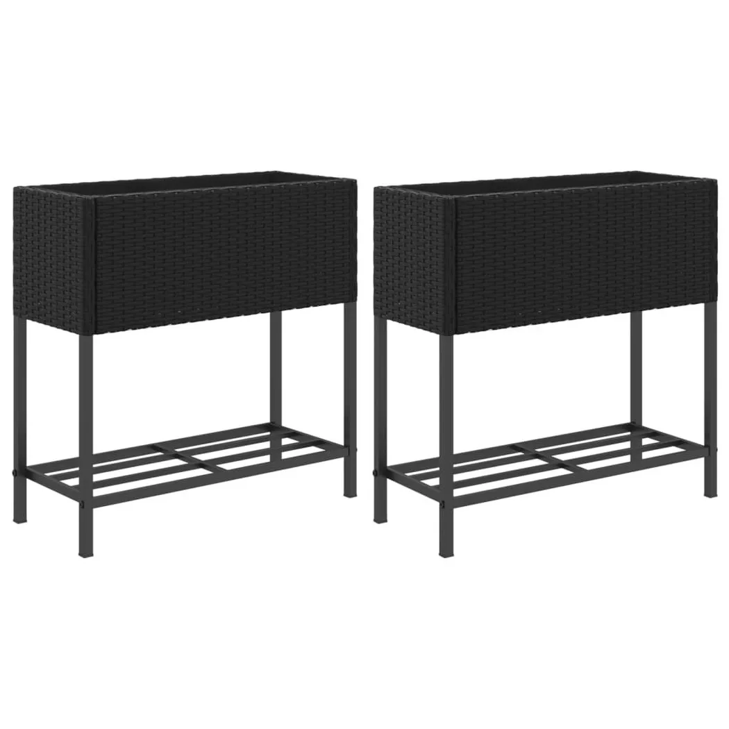 VidaXL - Jardinière rotin synthétique, One Size, Noir