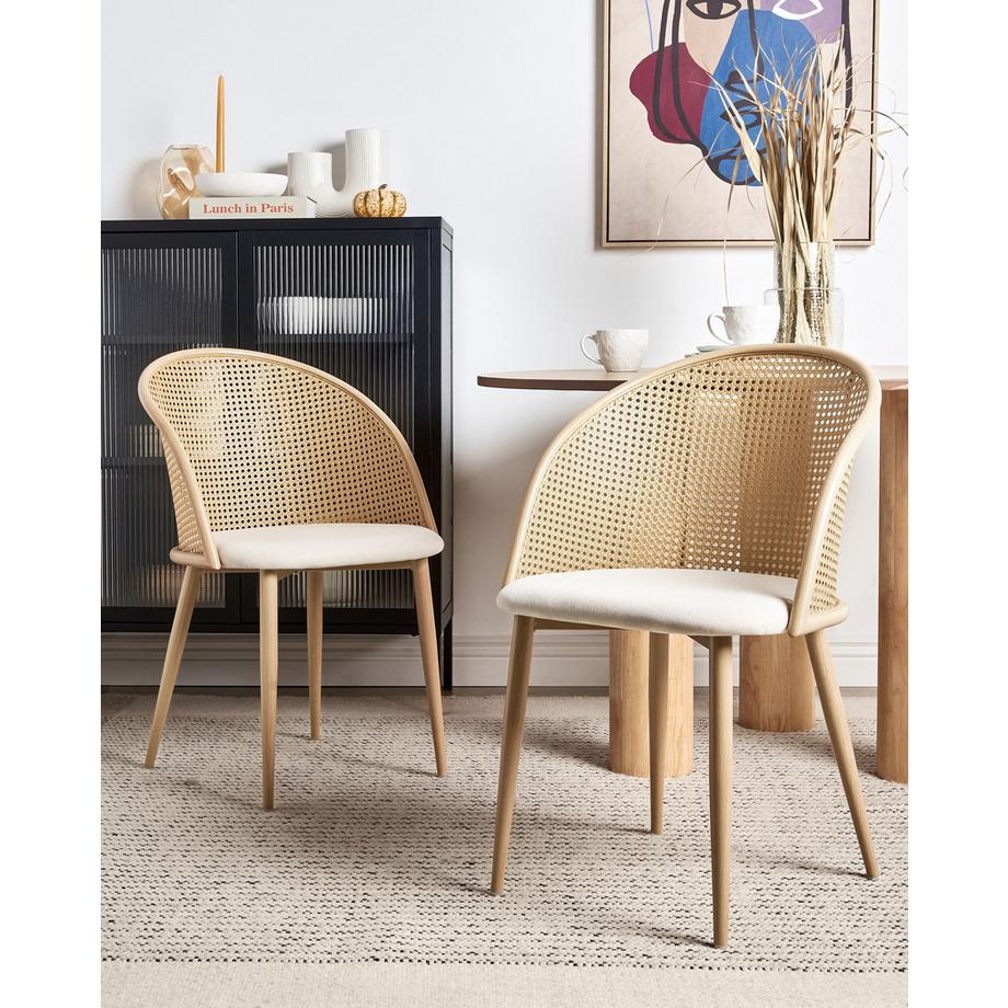 Beliani Lot de 2 chaises de salle à manger en Métal Rétro CORNELL  