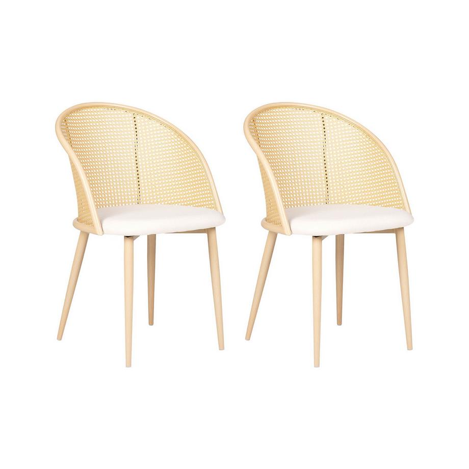 Beliani Lot de 2 chaises de salle à manger en Métal Rétro CORNELL  