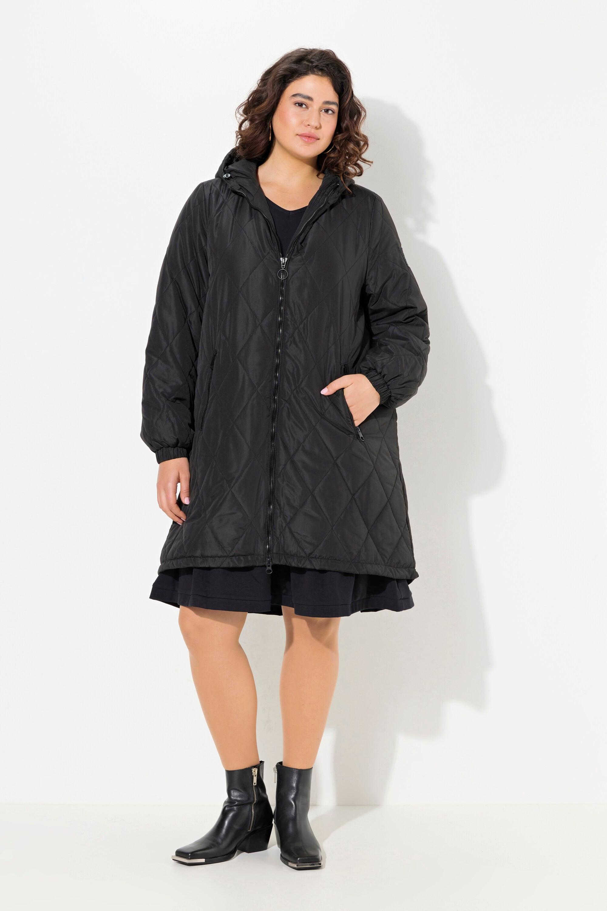 Ulla Popken  Manteau matelassé léger, imperméable, fermeture éclair à double sens 