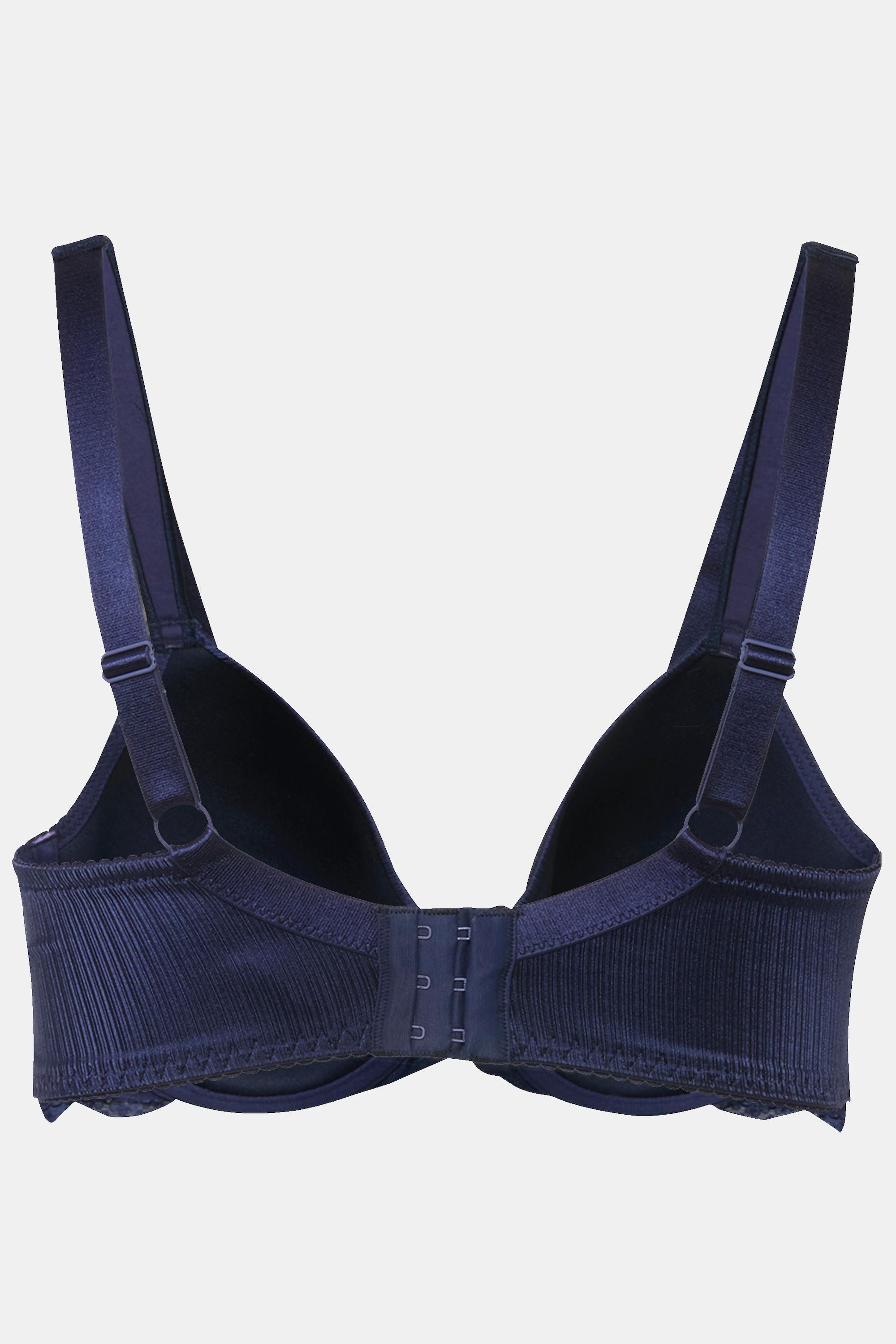 Ulla Popken  Reggiseno con ferretto, coppe morbide, raso, pizzo e coppa B-F 