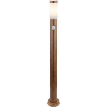 Lampada da esterno Boston inox 1xE27 effetto legno 13x13x110