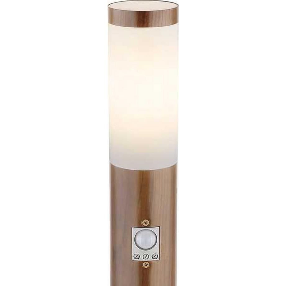 mutoni Lampe d'extérieur Boston inox 1xE27 aspect bois 13x13x110  