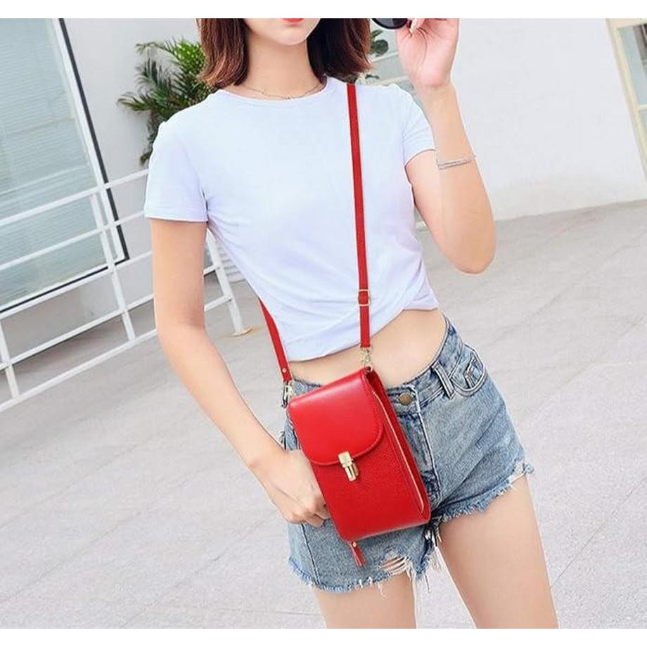 Only-bags.store Borsa a tracolla per telefono in vera pelle con 8 scomparti per carte  