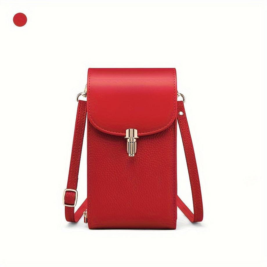 Handytasche aus echtem Leder, Umhängetasche, Umhängetasche, 8 Kartenfächer