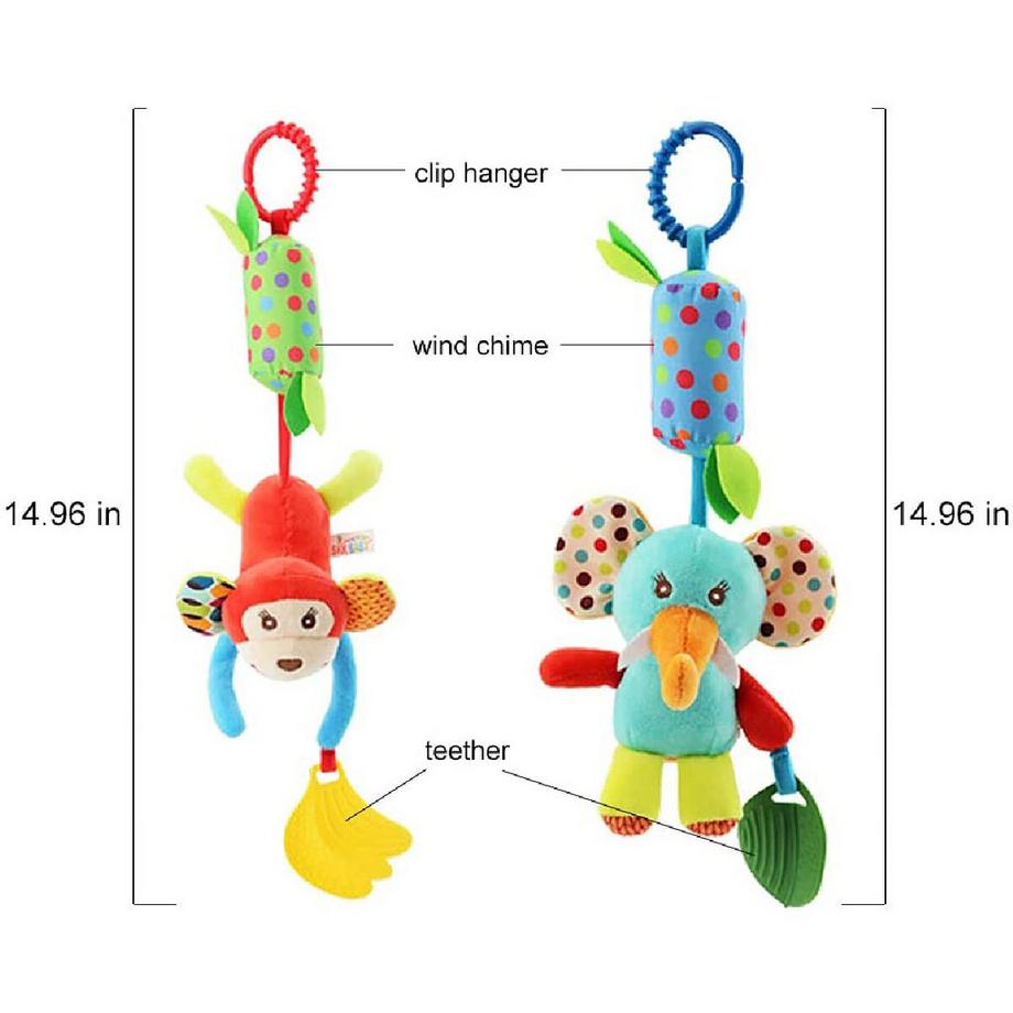 Activity-board  Jouet Landau, Jouet suspendu pour bébé 4 Pièces avec Hochet, Jouet Hochet suspendu 