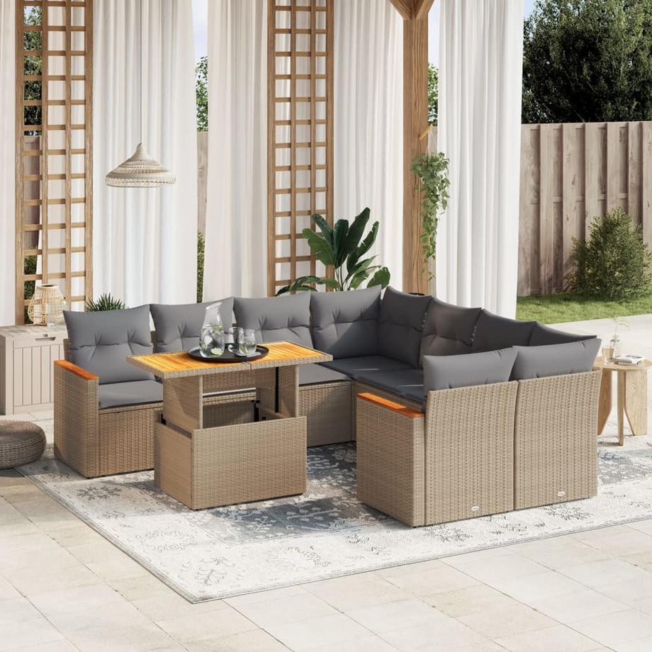 VidaXL set divano da giardino Polirattan  