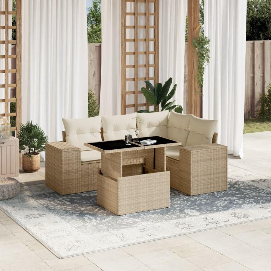 VidaXL set divano da giardino Polirattan  