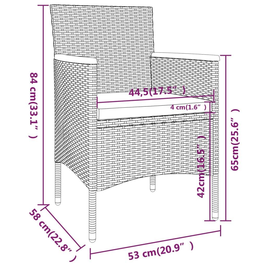 VidaXL set bistrot da giardino Polirattan  