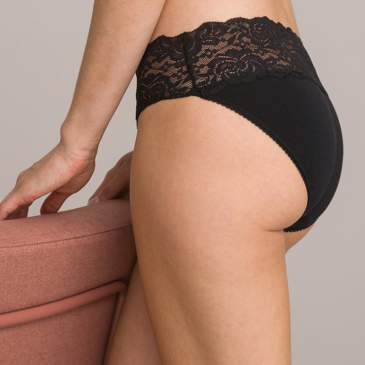 La Redoute Collections Lot de 3 Slips avec Large Bande en Dentelle  