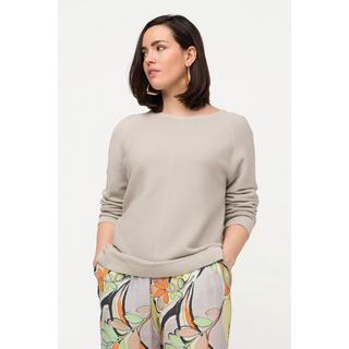 Ulla Popken  Pullover, Querrippen, Ziersteine, Rundhals, Langarm 