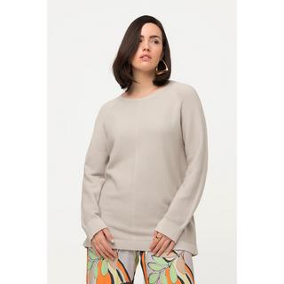 Ulla Popken  Pullover, Querrippen, Ziersteine, Rundhals, Langarm 