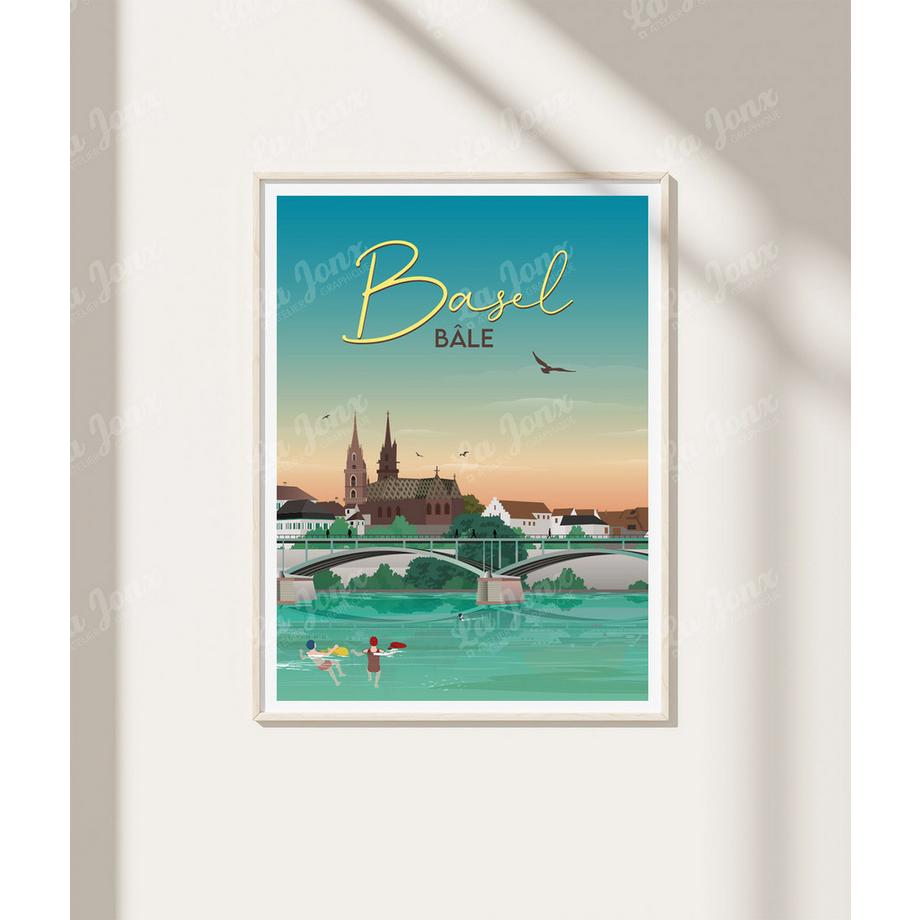 La-Jonx Affiche de Bâle - La baignade  