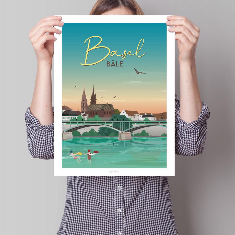 La-Jonx Affiche de Bâle - La baignade  