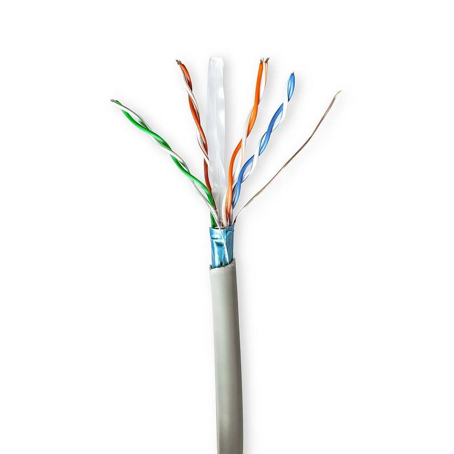 Netzwerkkabel Rolle | CAT6 | Litze | F/UTP | CCA | 100,0 m | Innenbereich | Rund | PVC | Grau | Geschenkkarton