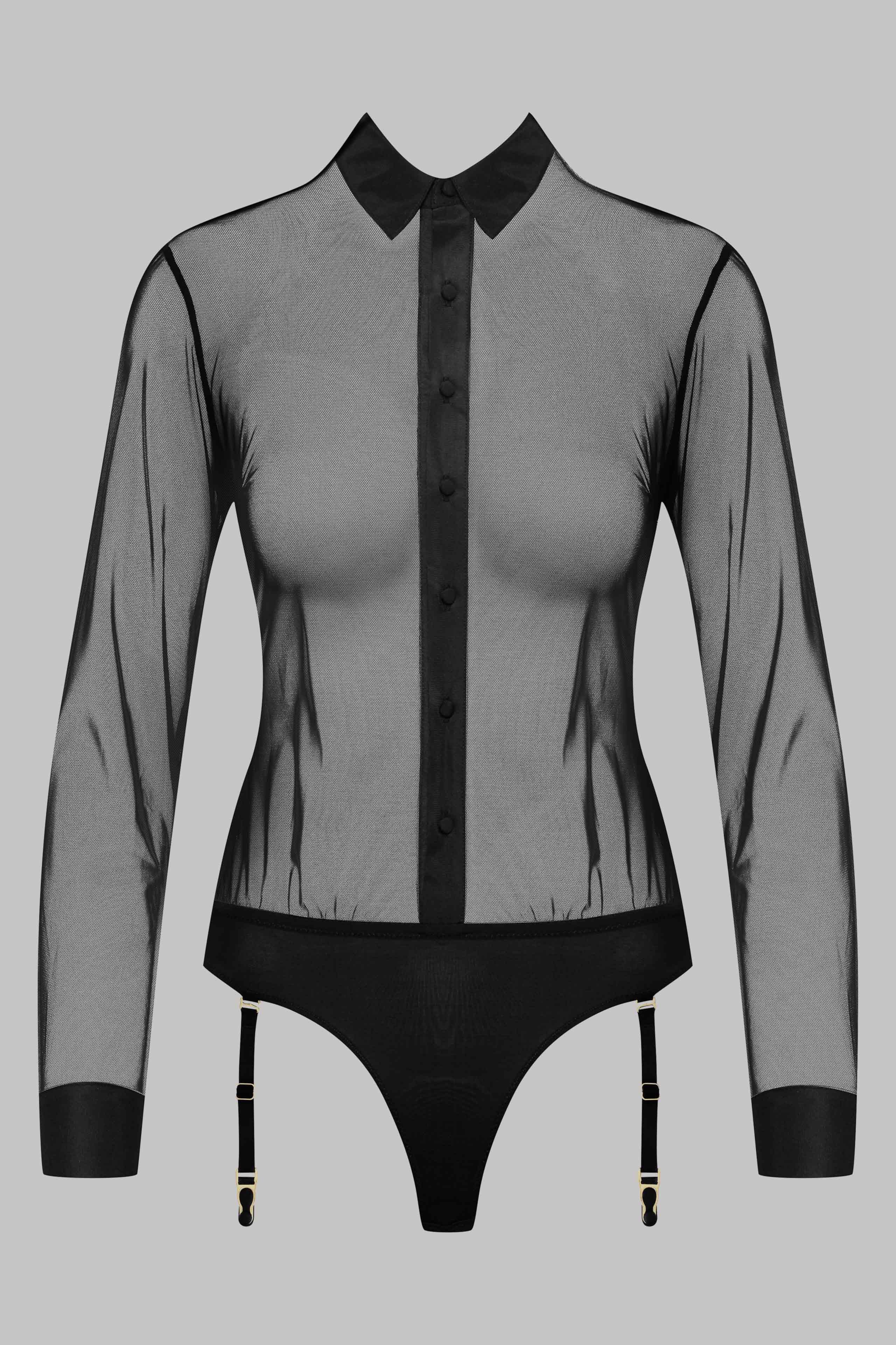 MAISON CLOSE  Body chemise avec porte-jarretelles - Madame Rêve 