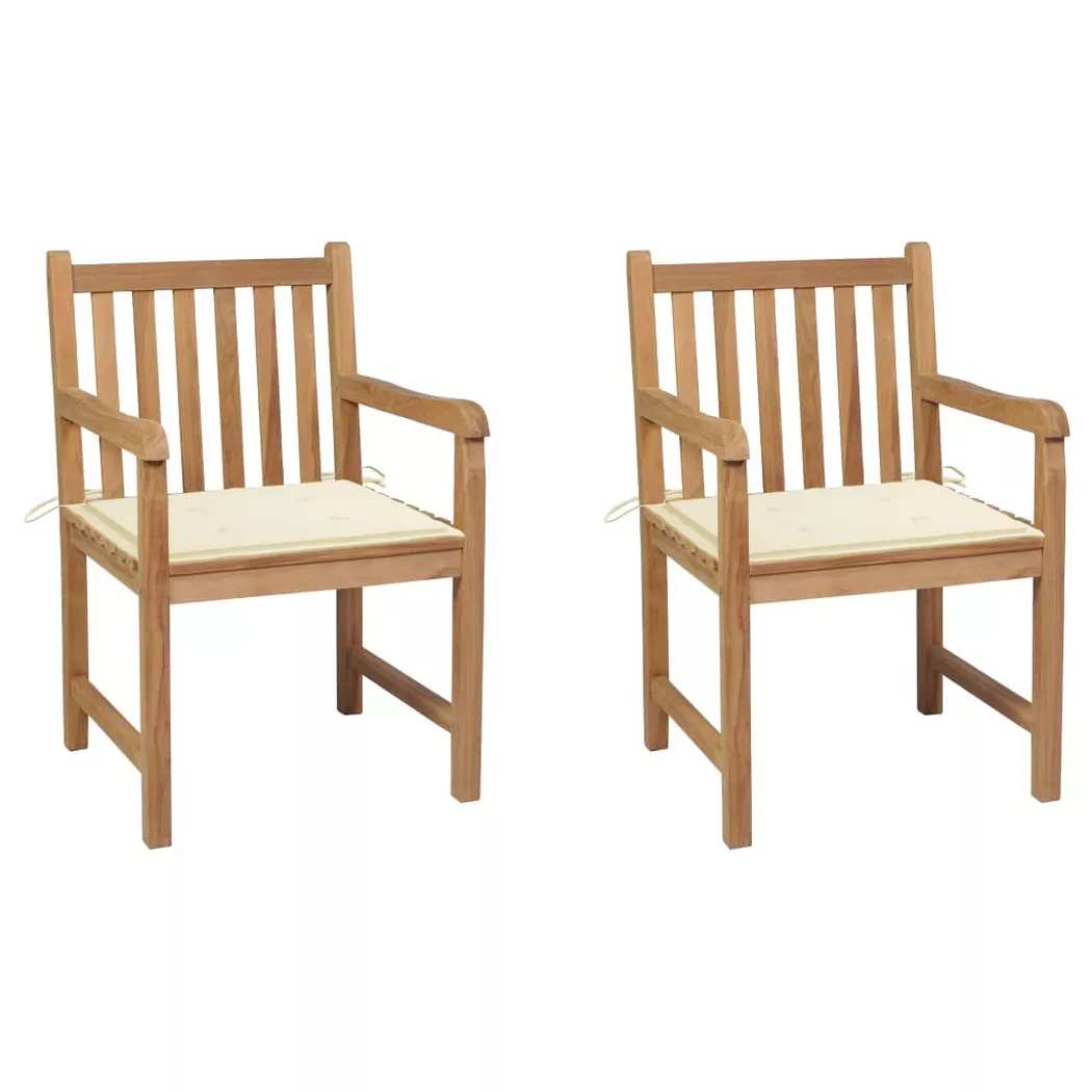 VidaXL - Gartenstuhl teak, One Size, Light Beige