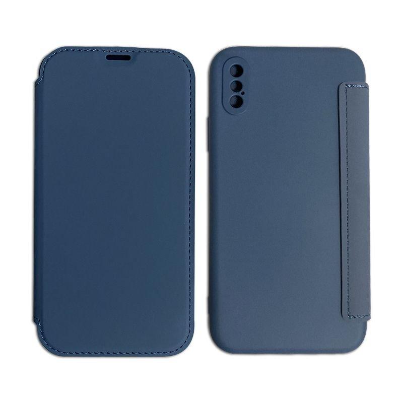 mobileup  FlipCase in Lederoptik iPhone XS Max - Dark Blue 