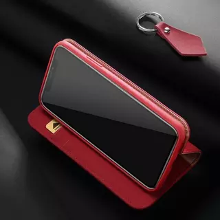 DuxDucis  iPhone Xs / X - Dux Ducis Wish Series Housse en cuir véritable Rouge
