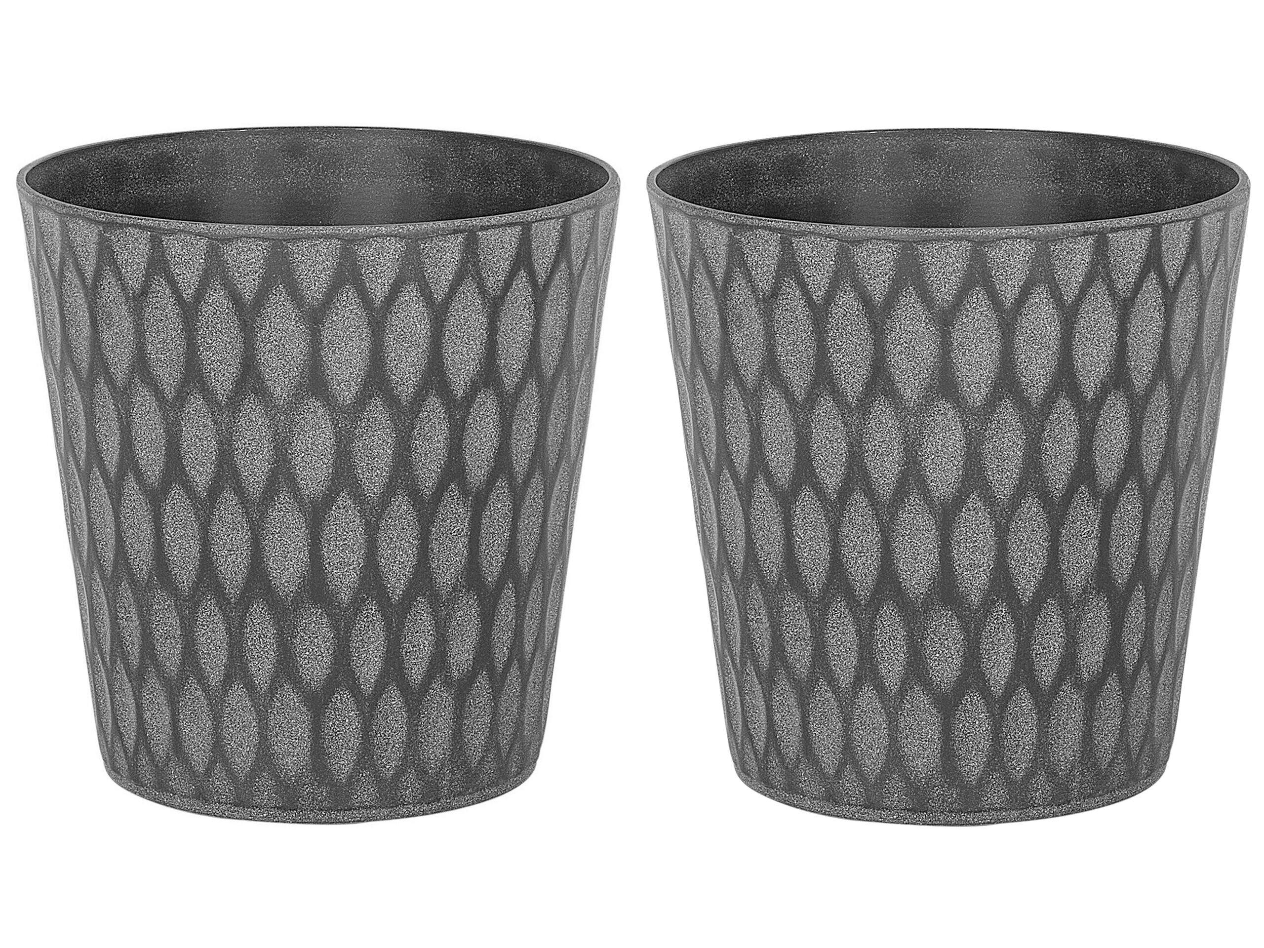 Beliani Set di 2 vasi per piante en Fibra d'argilla Moderno LAVRIO  