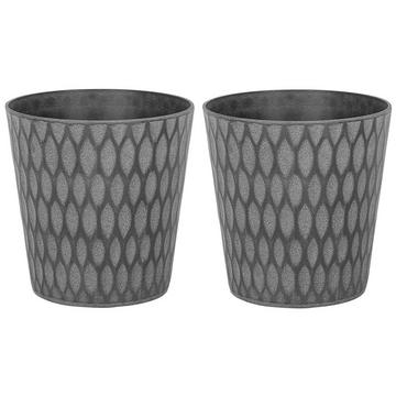 Set di 2 vasi per piante en Fibra d'argilla Moderno LAVRIO
