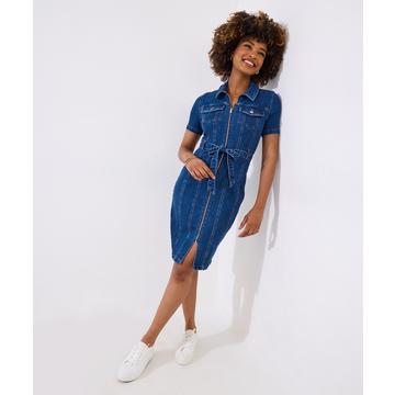 Vintage Denim-Kleid mit Reißverschluss