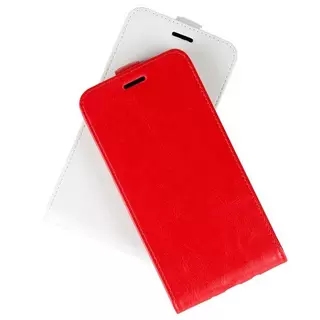 Cover-Discount  Huawei P20 Lite - Leder Flip Case mit Fotofach vertikal Rot