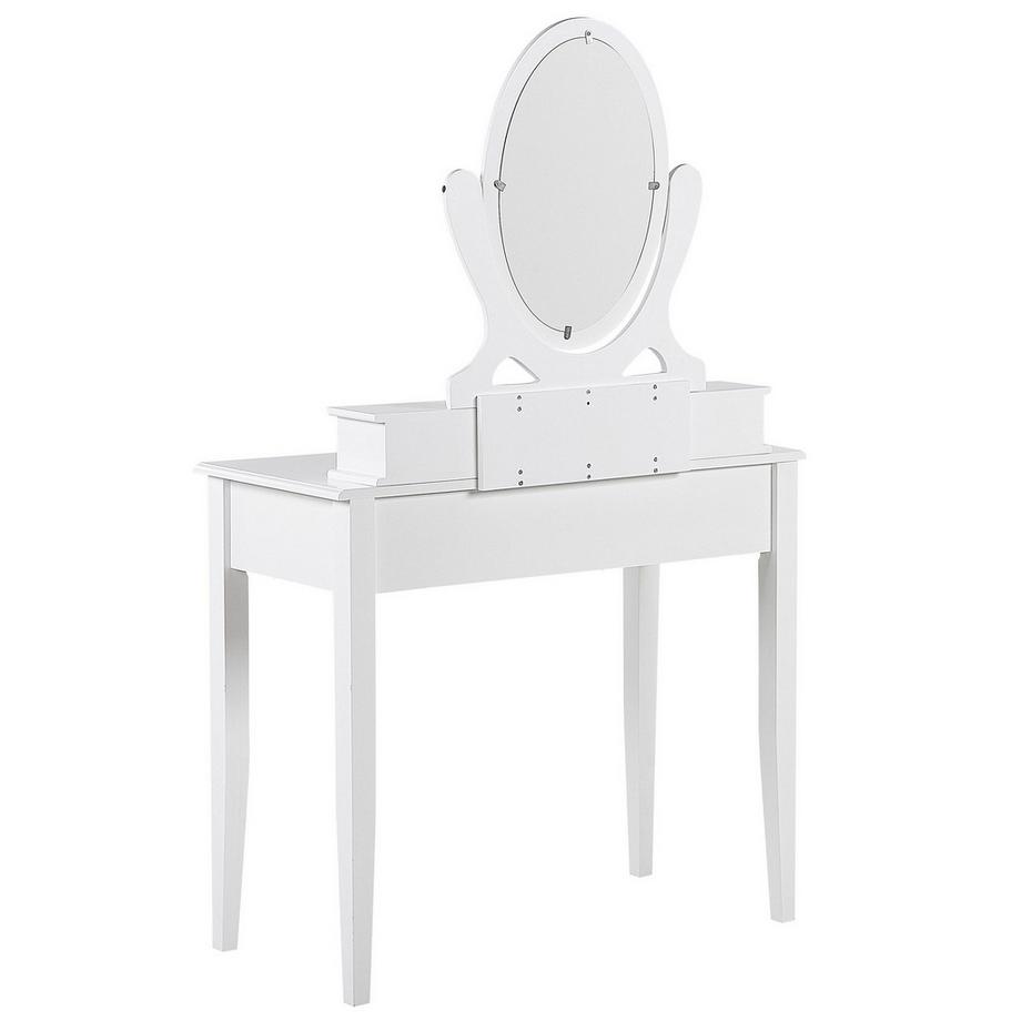 Beliani  Coiffeuse avec miroir et tabouret en MDF Glamour LUNE 