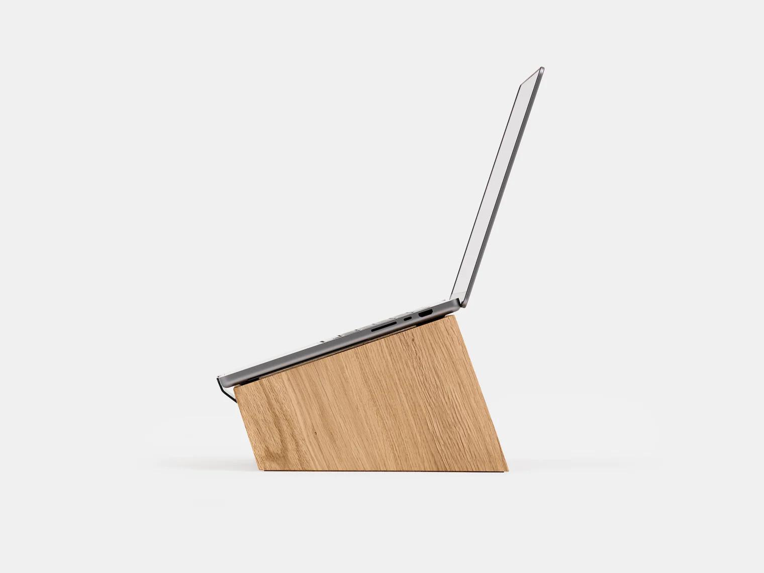 Oakywood  Laptop Stand - Support d'ordinateur portable en bois - en bois massif - chêne 