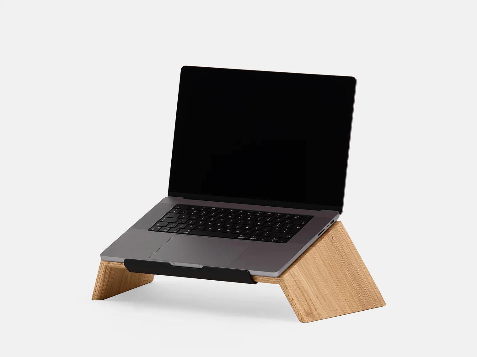 Oakywood  Laptop Stand - Support d'ordinateur portable en bois - en bois massif - chêne 