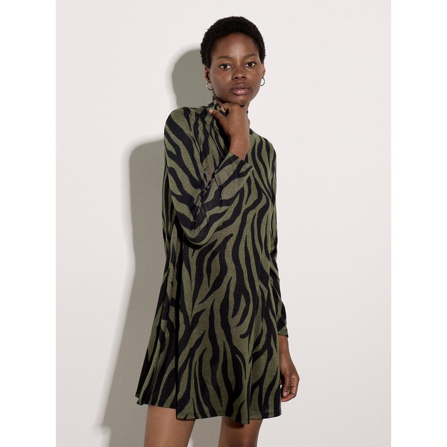 Mini-robe évasée à imprimé zèbre