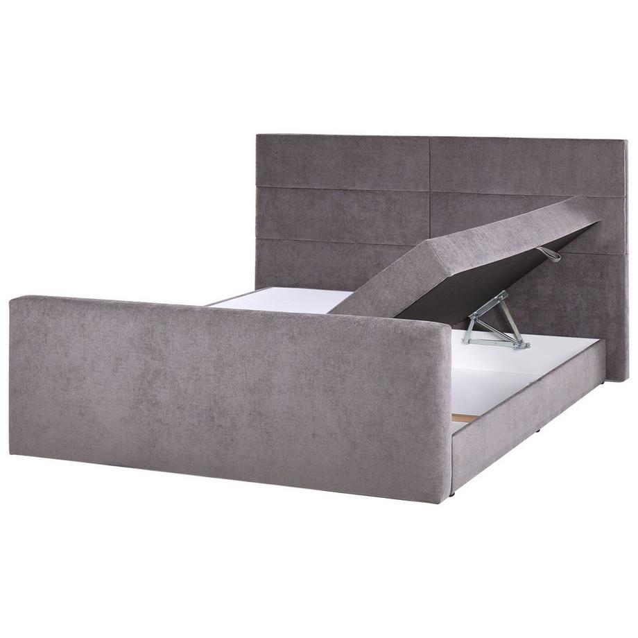 Beliani Lit boxspring avec rangement en Tissu Moderne ARISTOCRAT  
