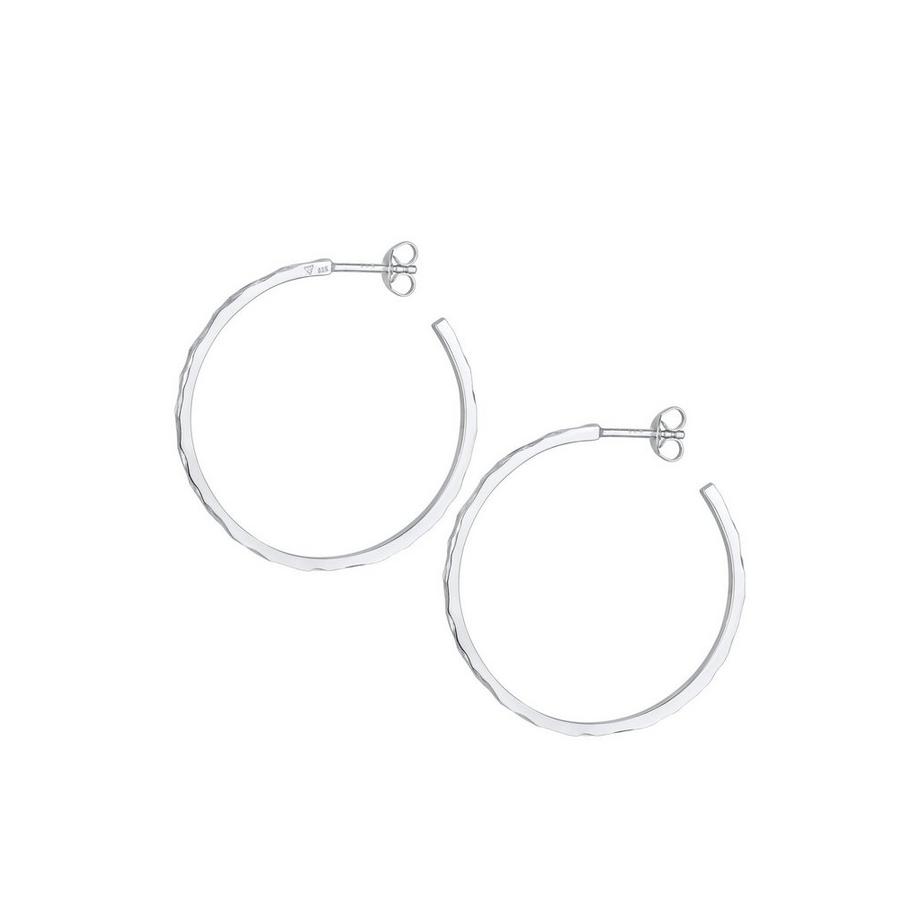 Elli  Ohrringe Creolen Stecker Gehämmert Organic Look 925 Silber 