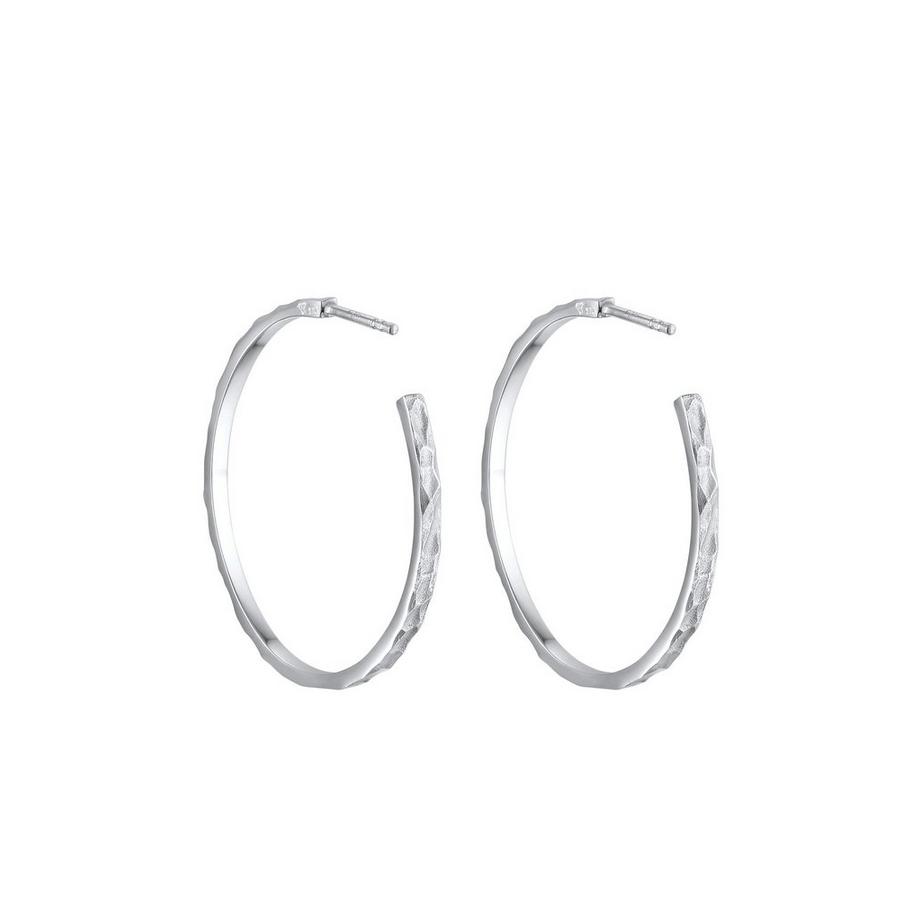 Elli  Ohrringe Creolen Stecker Gehämmert Organic Look 925 Silber 