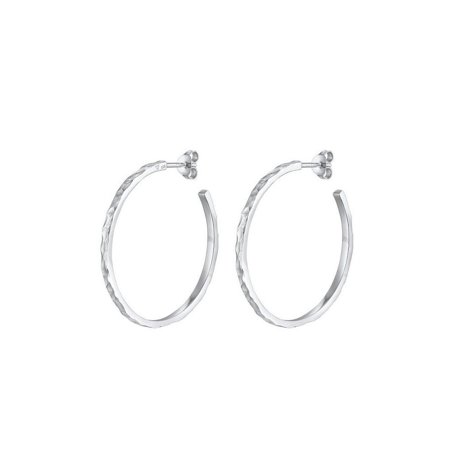 Elli  Ohrringe Creolen Stecker Gehämmert Organic Look 925 Silber 