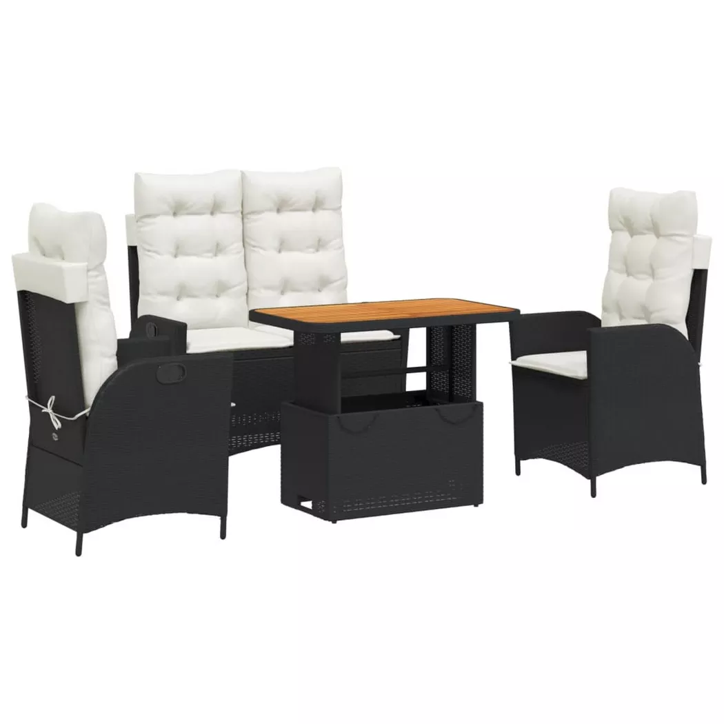 VidaXL - Garten essgruppe poly-rattan, One Size, Schwarz