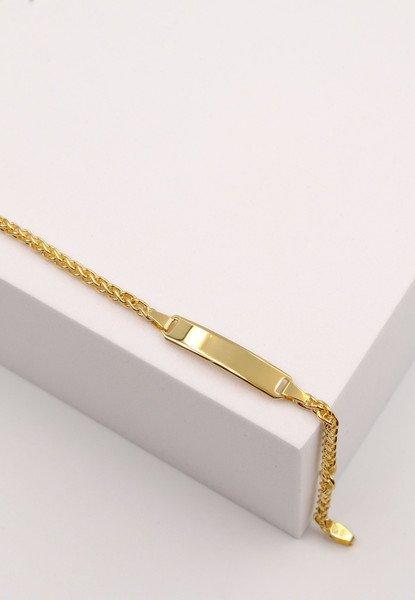 MUAU Schmuck  Plaketten-Armband Gelbgold 750 Zopf, 2.5mm, 14cm 