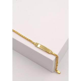 MUAU Schmuck  Plaketten-Armband Gelbgold 750 Zopf, 2.5mm, 14cm 