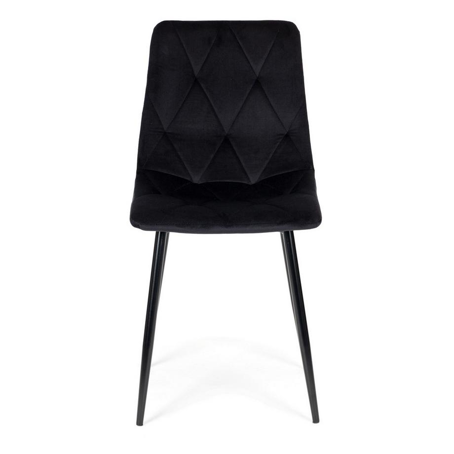 Northix Set aus 4 gesteppten Samtstühlen für das Esszimmer und das Wohnzimmer –  