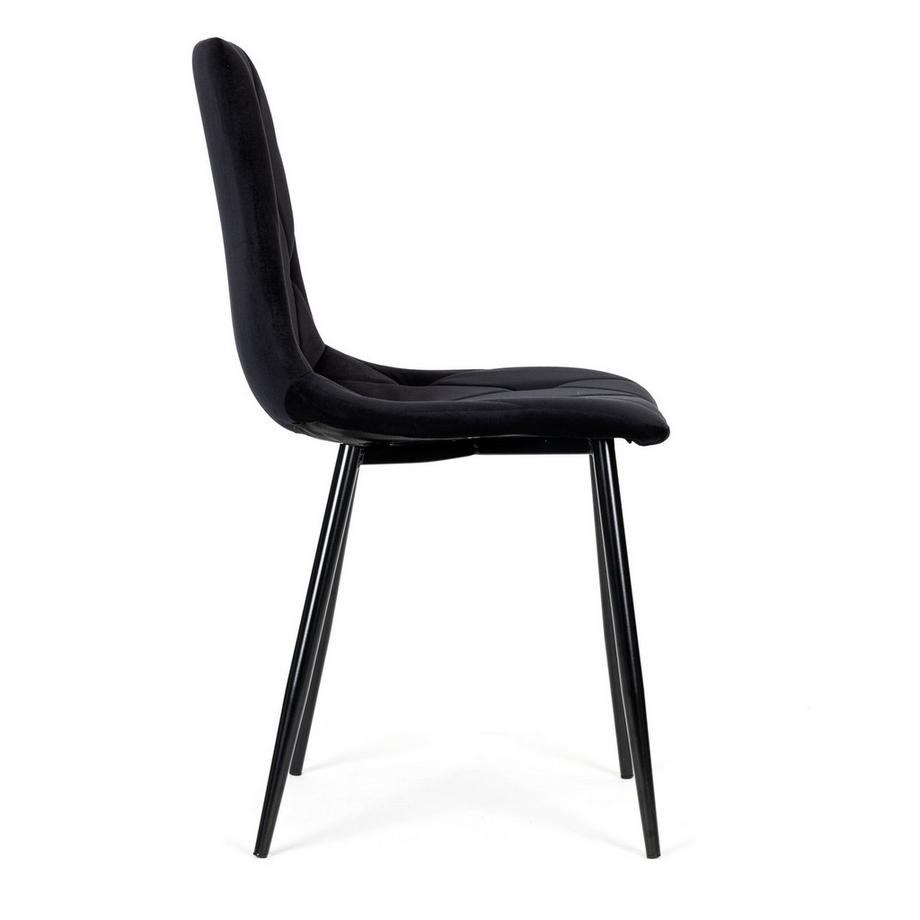 Northix Set aus 4 gesteppten Samtstühlen für das Esszimmer und das Wohnzimmer –  