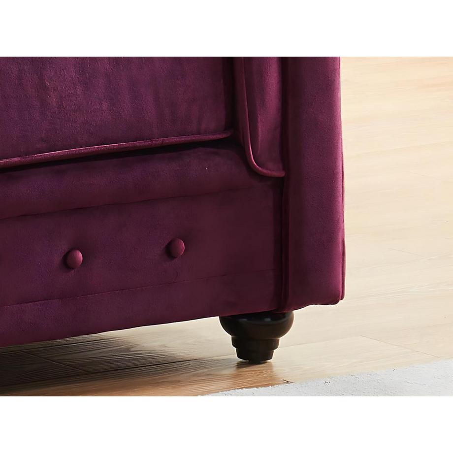 Vente-unique Fauteuil CHESTERFIELD Velours pourpre  