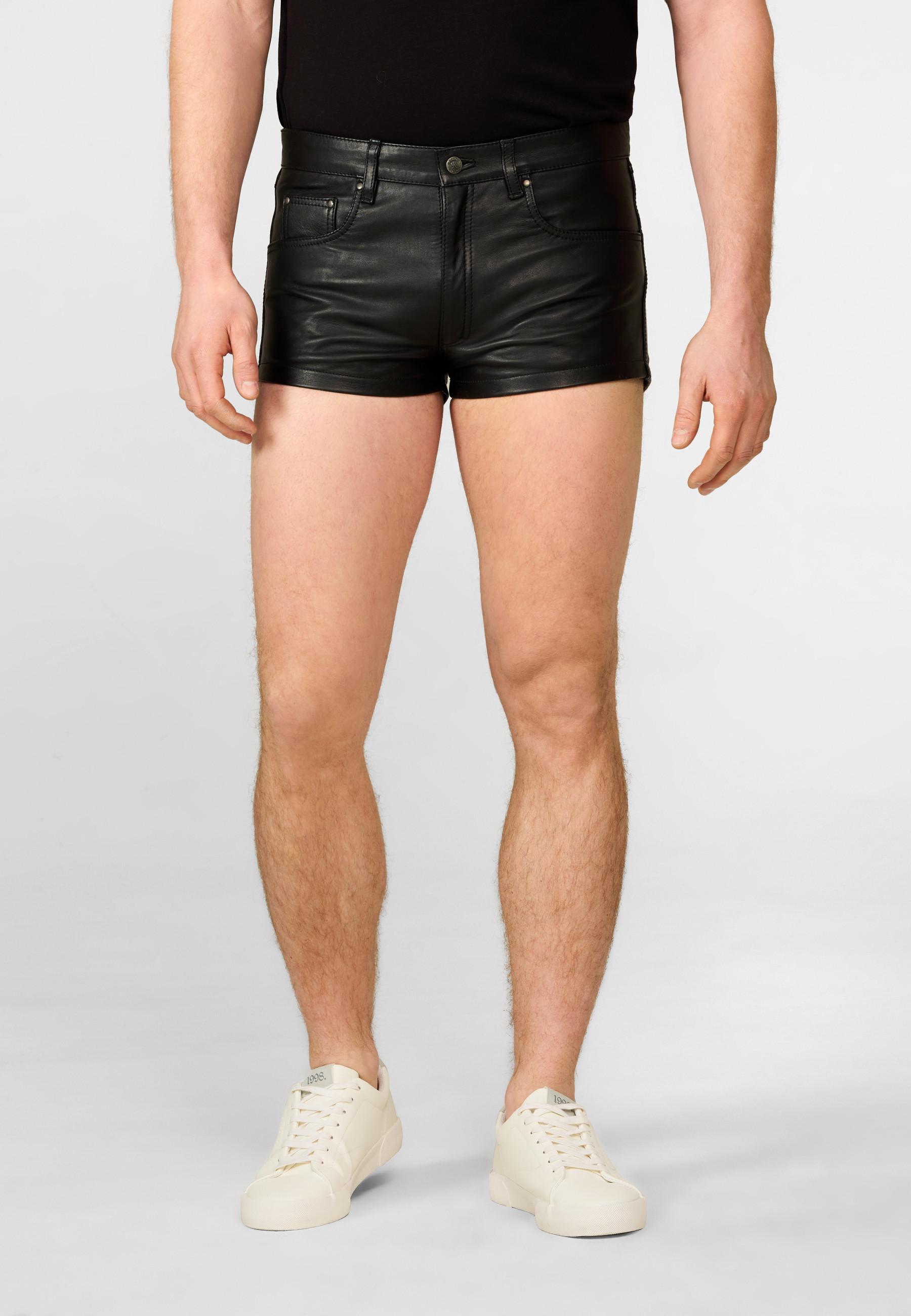 RICANO  Shorts en cuir pour hommes, en cuir de vache ciré de haute qualité. 