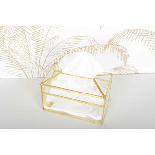 Aulica Transparente tissue-box mit goldrand 23x13x13cm  